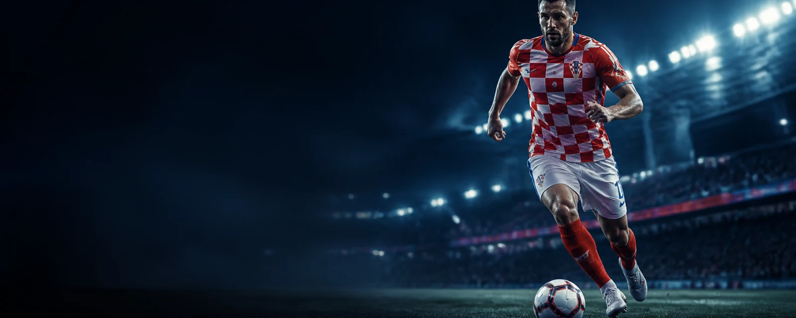 Hrvatski nogometaš na stadionu